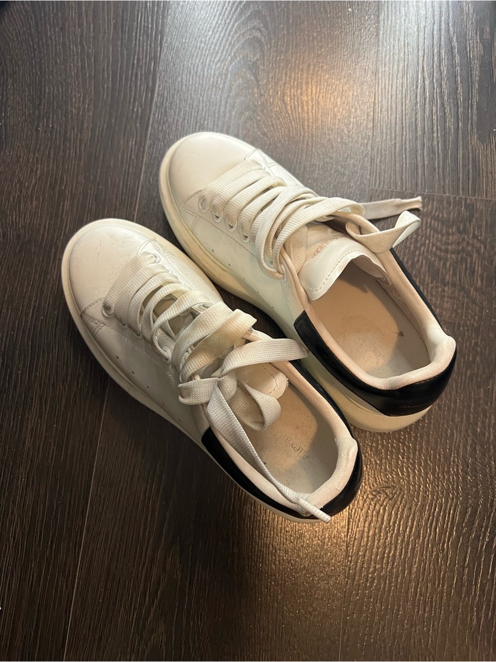 Alexander McQueen White Sneakers with Black Heel Patch
